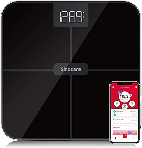 Sinocare Digitale Personenwaage, Ultraschlanke Körperwaage Hochpräzisions...
