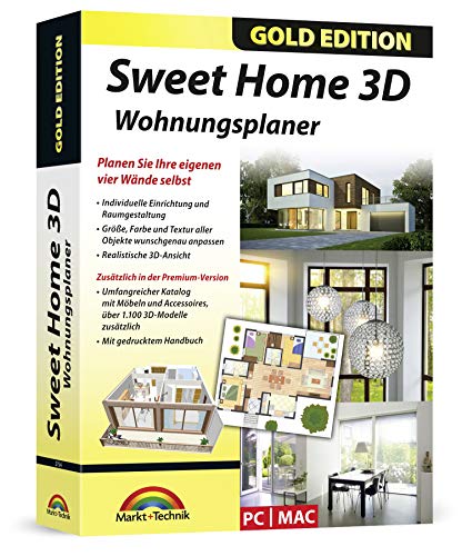 Sweet Home 3D Wohnungsplaner - mit zusätzlichen 1.100 3D Modelle und gedrucktem...