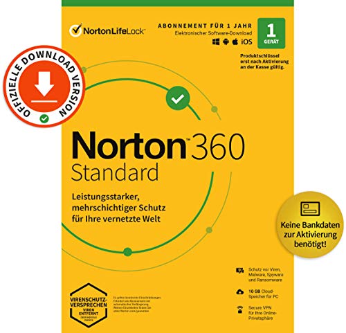 Norton 360 Standard 2022 | 1 Gerät | Antivirus | Unlimited Secure VPN &...